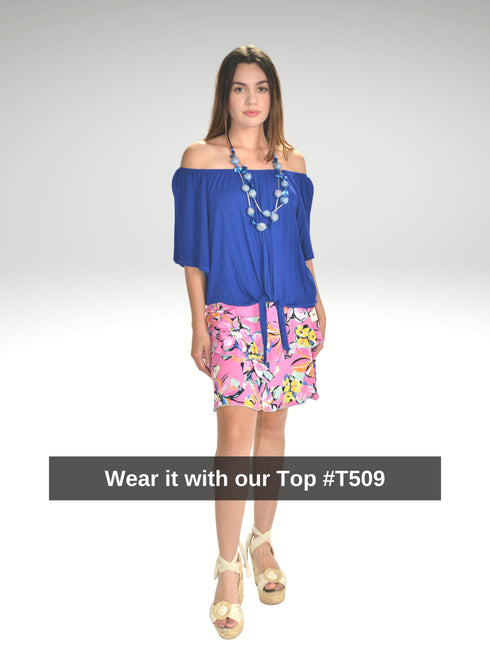 3 Tier PRINTED SKORT with the Ruffle in the center - SH001